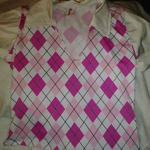 ONE PIECE/LAYERED LOOK PLAID SCHOOL GIRL TOP